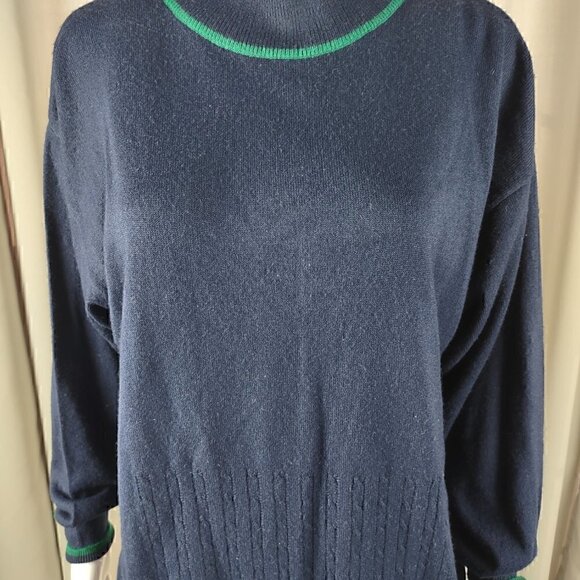 Bill Blass Vintage Blassport Men's Blue & Green Long Sleeve Sweater Size 2X - Picture 2 of 10